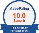 Avvo 10.0 Superb rating badge- Top Rated Personal Injury Attorneys